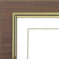 Walnut/Gold Frame Featherlite Modular Office Plaque (11"x13 1/2")
